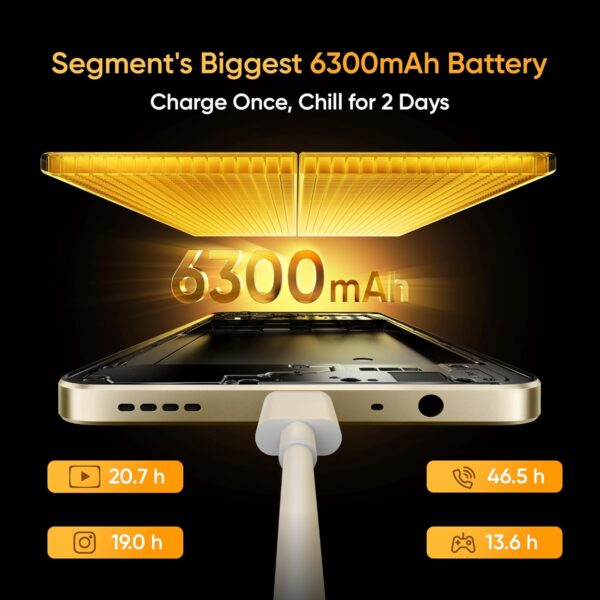 realme NARZO 80 Lite 4G (Obsidian Black, 4GB+64GB) | 6300mAh Segment's Biggest Battery | 7.94mm Slim Design | 300% Ultra Volume | Pulse Light: 9 Colors, 5 Glow Modes | Ai Assist - Image 3