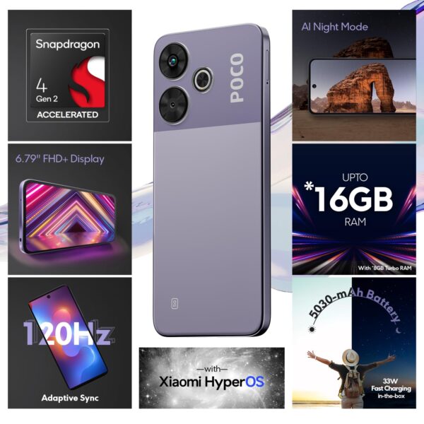 POCO M6 Plus 5G Misty Lavender 8GB RAM 128GB ROM - Image 6