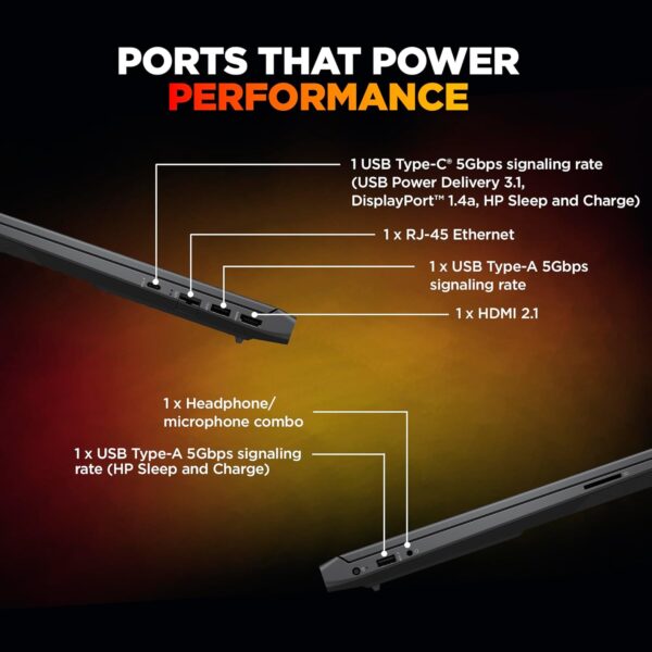 About this item Powerful Productivity: 13th Generation Intel Core i7-13620H processor delivers unmatched speed and intelligence, enabling impressive creating, productivity, and gaming experiences. With Turbo Boost Technology, get up to 4.9GHz for your high-demand applications. Connectivity Technology: Wi-Fi, Bluetooth, HDMI Visibly Stunning: Experience sharp details and crisp colors on the 15.6" Full HD display, 16:9 aspect ratio, ultra-slim design and narrow bezels. Internal Specifications: RAM - 16 GB of Dual-channel DDR4, 2 SODIMM modules; Storage - 512 GB SSD NVMe storage to store your files and media Ports: two USB 3.2 Type-C port, one USB 2.0 Type-A port and one USB 3.2 Type-A port. Keyboard: Multi languages Multi-Color illuminated full size keyboard with numeric pad - Image 9